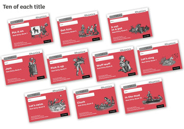 Read Write Inc - Phonics Red Ditty Books - Black and White Pack of 100