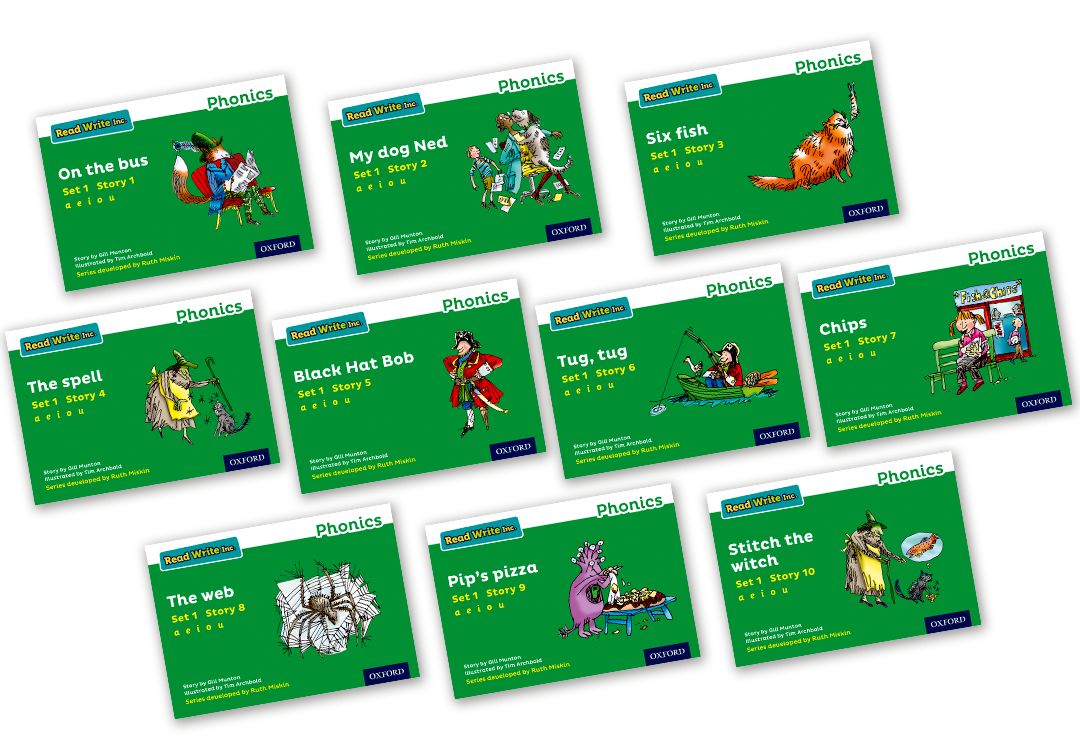 Pack contents: Read Write Inc. Phonics: Green Set 1 Storybooks Mixed ...