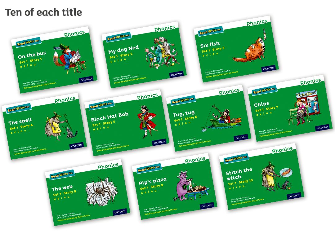 Pack contents: Read Write Inc. Phonics: Green Set 1 Storybooks Pack of ...
