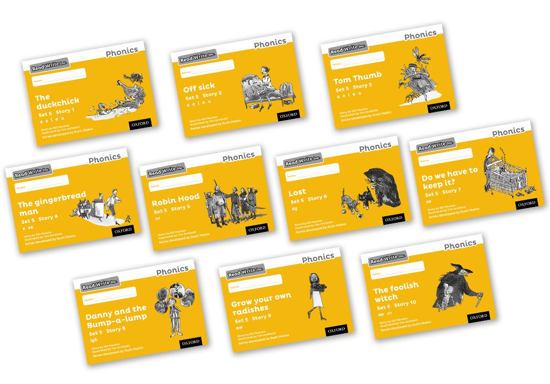 Pack contents: Read Write Inc. Phonics: Black and White Yellow Set 5 ...