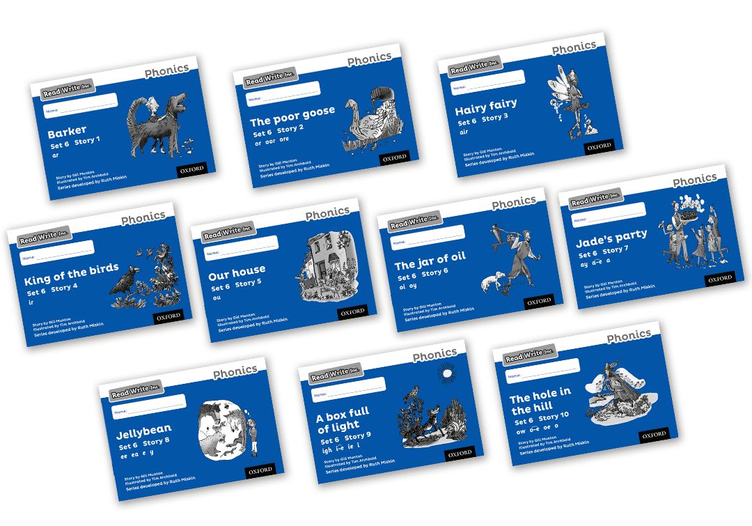 Pack contents: Read Write Inc. Phonics: Black and White Blue Set 6 ...