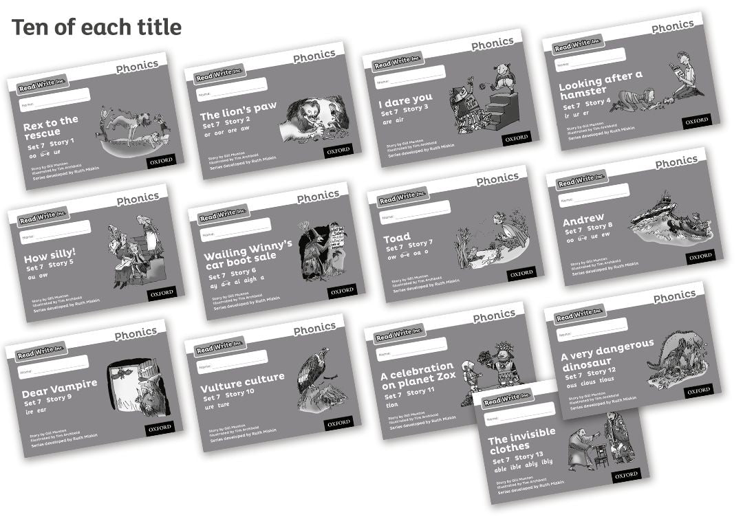 Pack contents: Read Write Inc. Phonics: Black and White Grey Set 7 ...