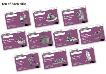 Read Write Inc - Phonics Set 2 Purple Story Books - Black and White Pack of 100